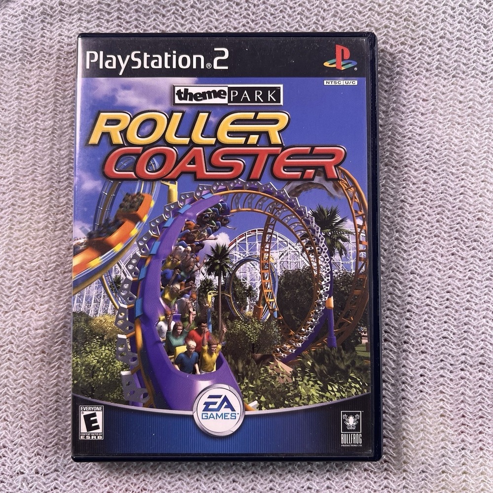 Ps2 Theme Park Roller Coaster (Sony PlayStation 2, 2000) Complete In Box Tested